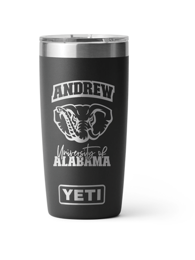 Yeti Personalized 20oz College, University or High School Graduation Laser Engraved Tumbler Gift