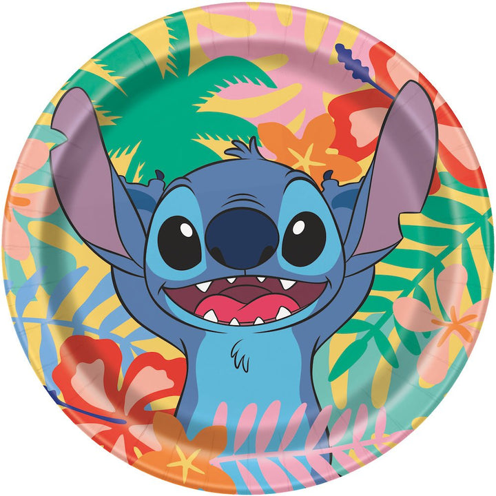 Stitch Aloha Dessert Plates, 7in, 8ct - Disney Lilo & Stitch - JJ's Party House: Birthday, Balloons & Custom Party Favors