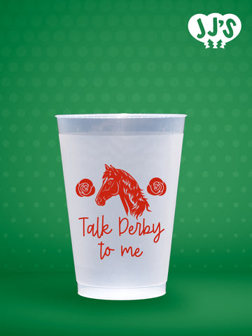 Kentucky Derby Party Cups: Talk Derby to Me Roses Custom Frosted Cups