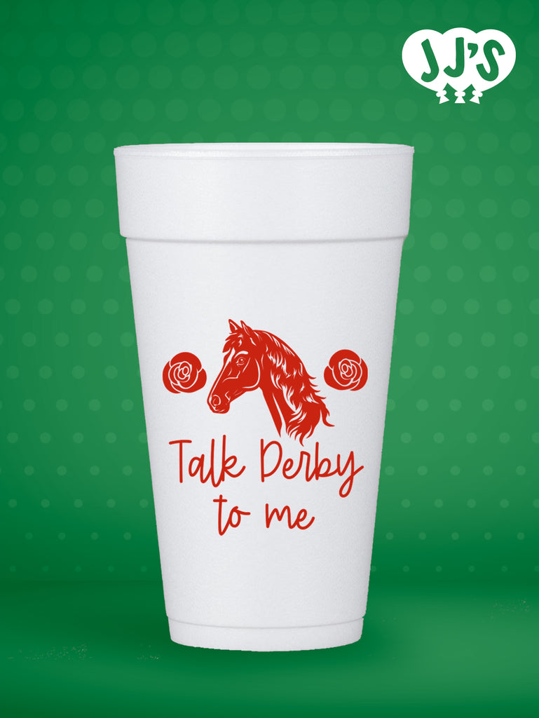 Kentucky Derby Party Cups: Talk Derby to Me Roses Custom Styrofoam Cups