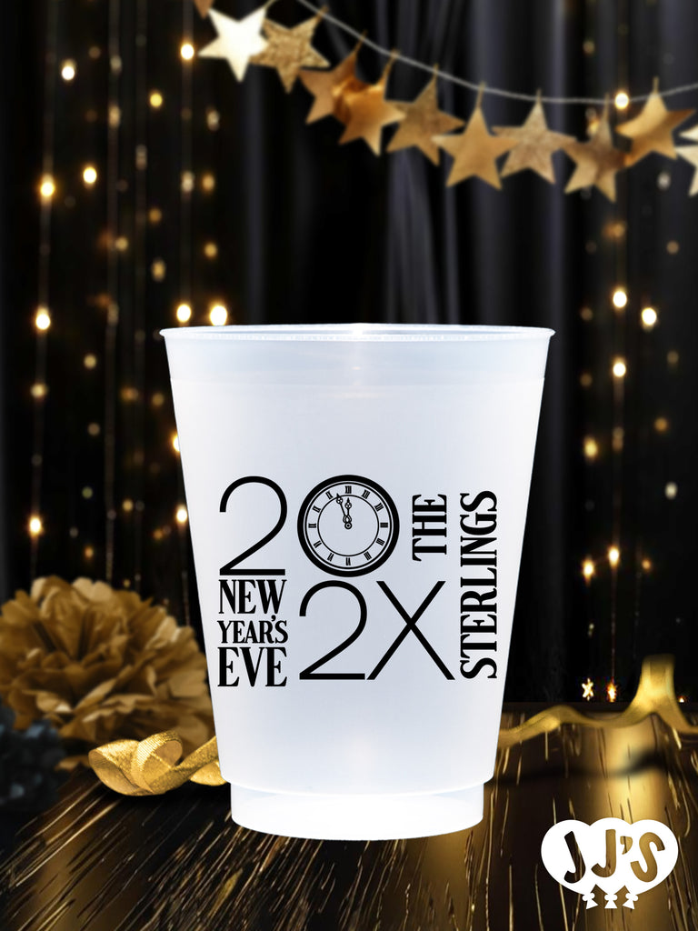 Family New Year's Eve Plastic Custom Frosted Cups