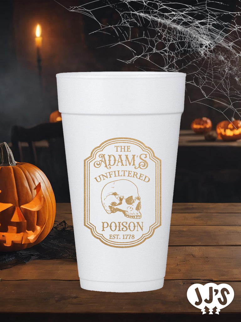 Pick Your Poison Personalized Halloween Foam Cups