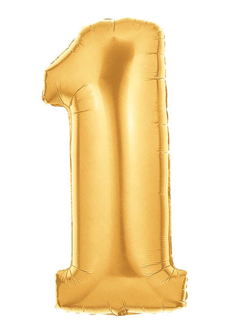 Gold Number 1 Balloon 34''