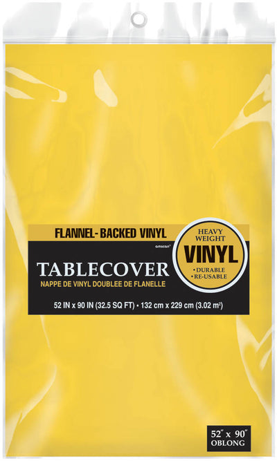 Yellow Flannel Backed Table Cover