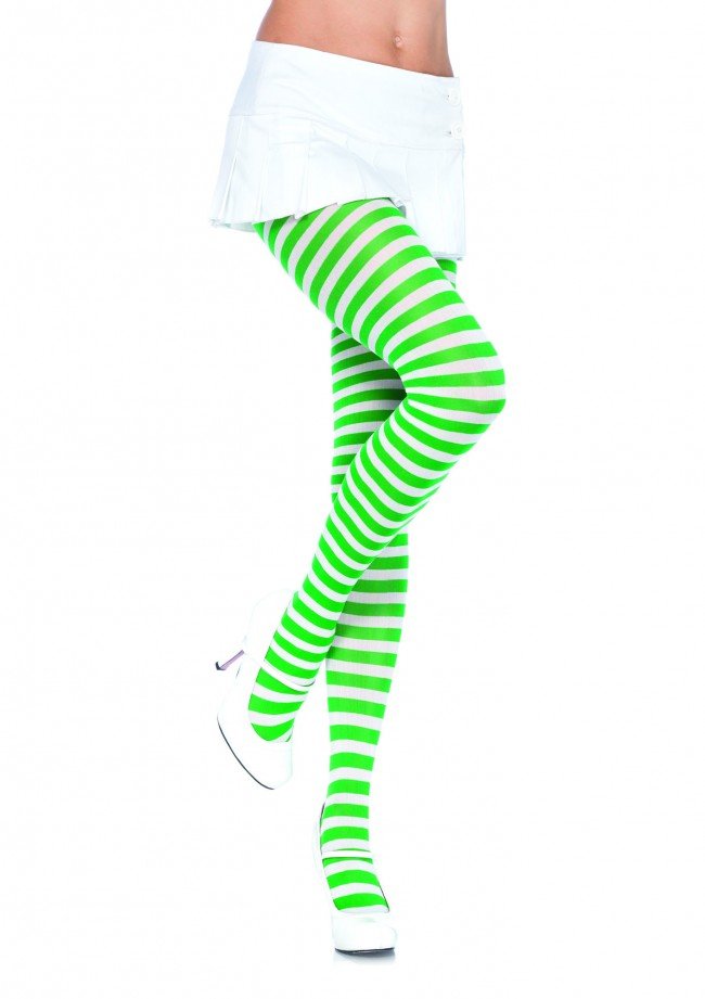 Adult Nylon Stripe Tights LEG - 7100 WHITE/BLUE O/S - JJ's Party House: Birthday, Balloons & Custom Party Favors