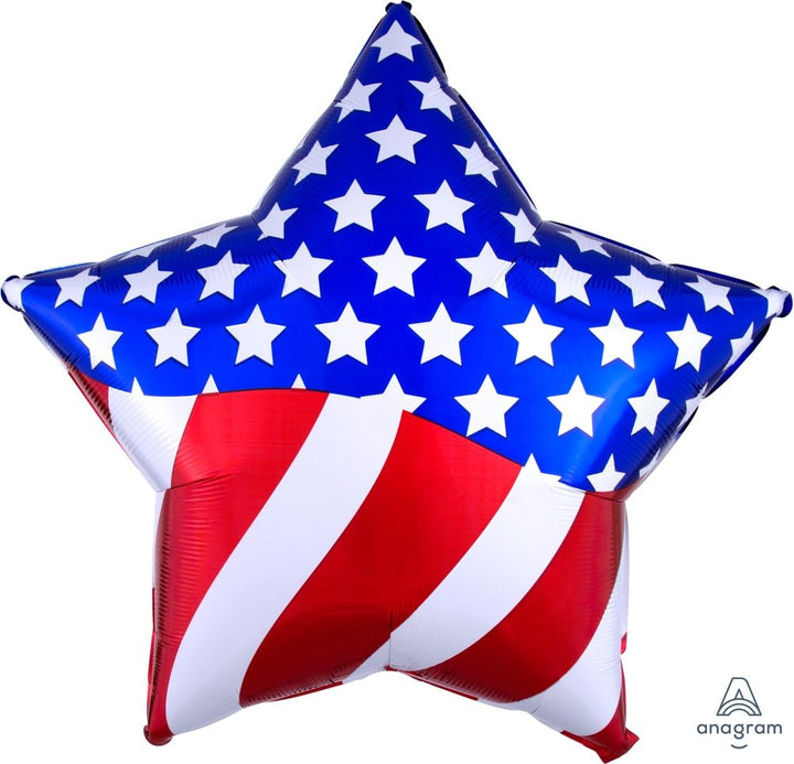 American Flag Star Jumbo Balloon 28" - JJ's Party House