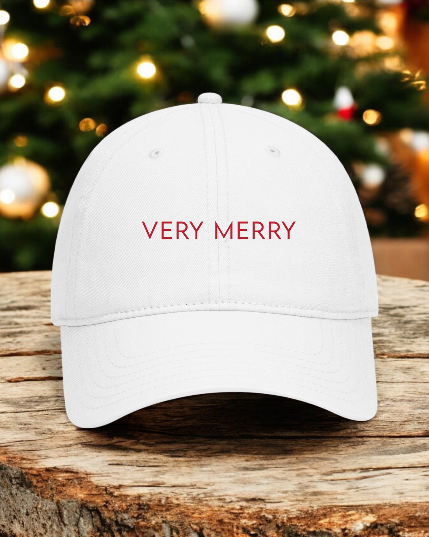 Very Merry Christmas Custom Embroidered Baseball Cap