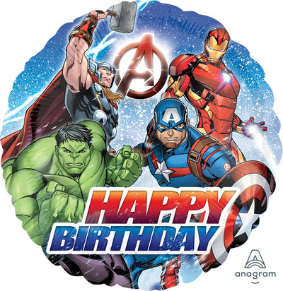 Avengers HBD Mylar Balloon 18'' - JJ's Party House: Custom Party Favors, Napkins & Cups