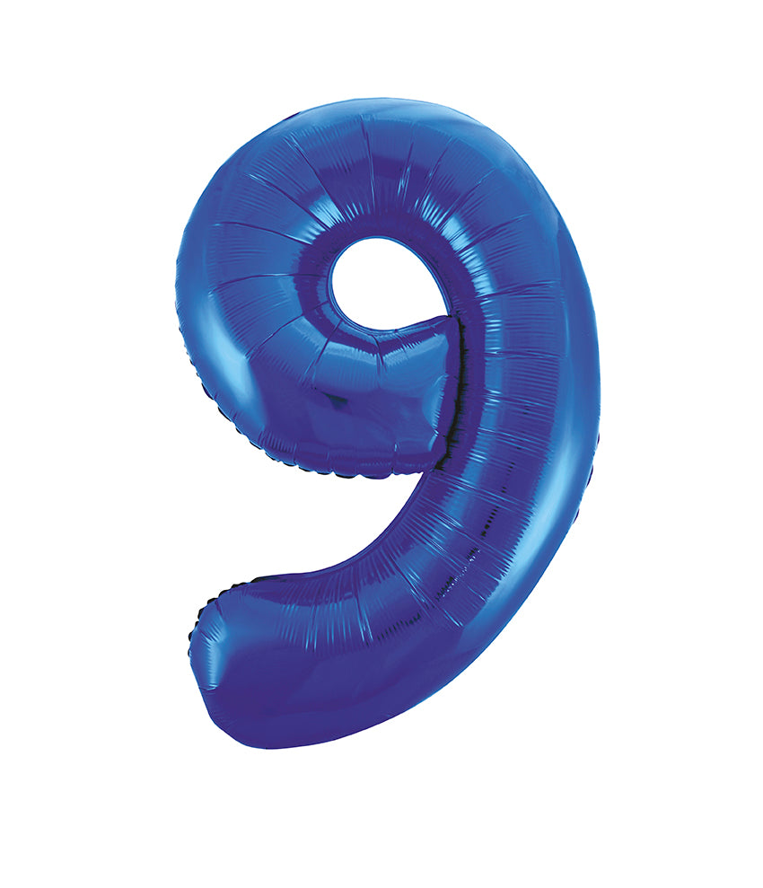 Blue Number 9 Balloon 34"