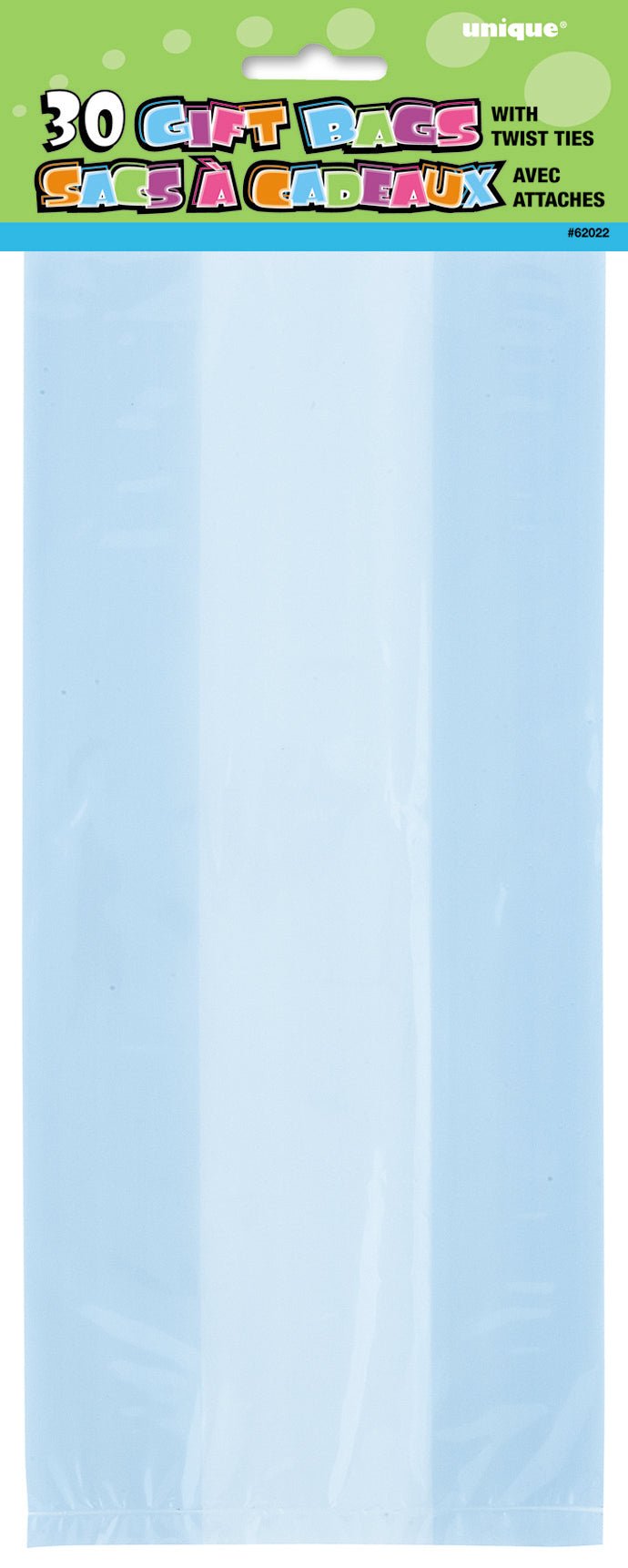 Baby Blue Cello Party Favors Bags 30ct - JJ's Party House McAllen, TX
