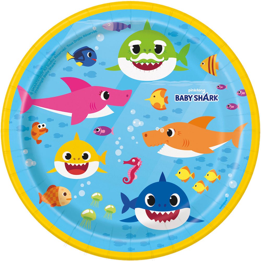 Baby Shark 7" Dessert Plates 8ct - JJ's Party House McAllen, TX