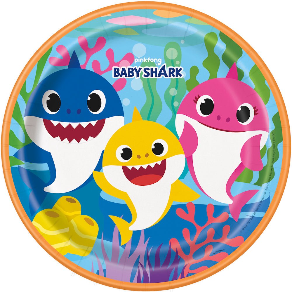 Baby Shark 9" Lunch Plates 8ct - JJ's Party House McAllen, TX