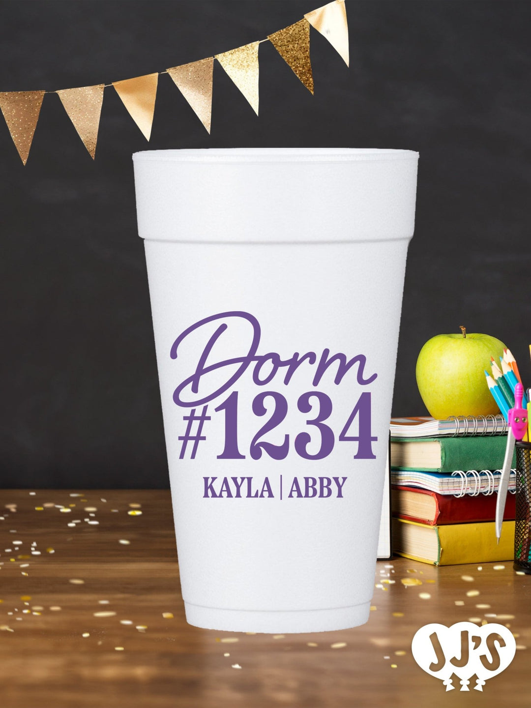 Back to School Dorm Cups: Roomies Custom Foam Cups - JJ's Party House: Birthday, Balloons & Custom Party Favors