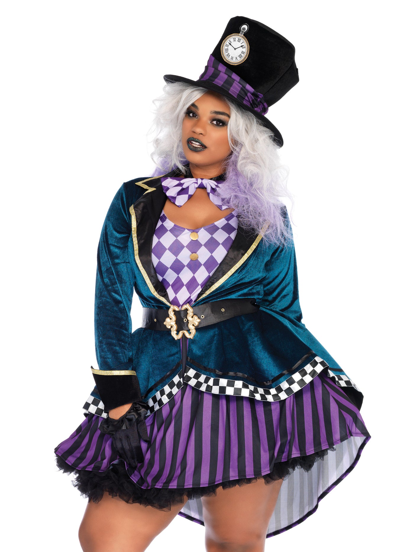 Womens Plus Size Delightful Mad Hatter Costume