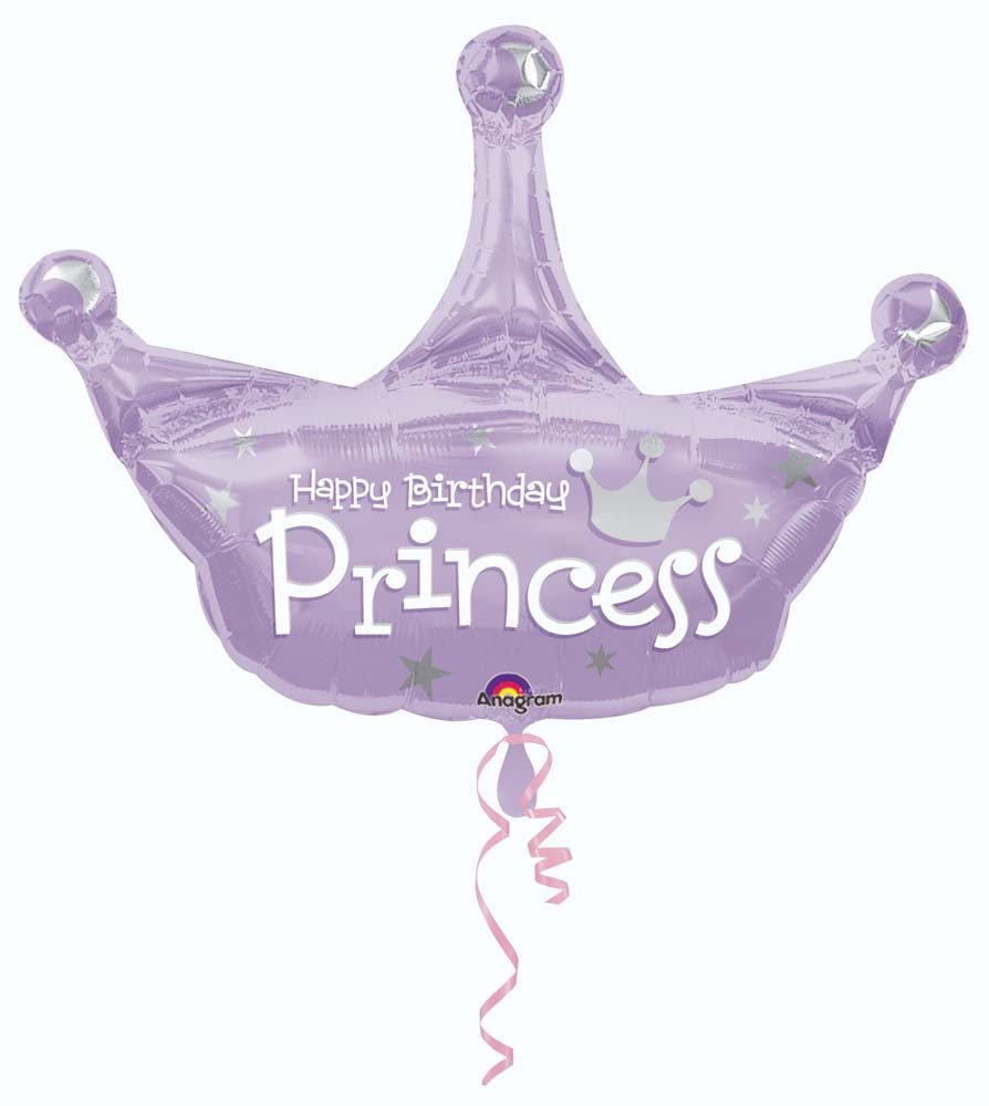 Bday Princess Crown Balloon - JJ's Party House: Custom Party Favors, Napkins & Cups