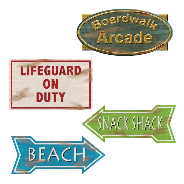 Beach Sign Cutouts 4pc - JJ's Party House