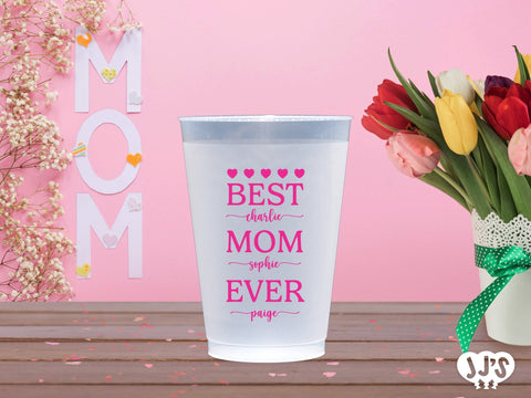 Best Mom Ever Custom Frosted Cups - JJ's Party House: Custom Party Favors, Napkins & Cups