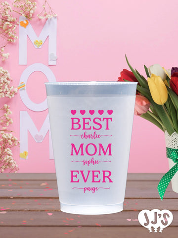 Best Mom Ever Custom Frosted Cups - JJ's Party House: Custom Party Favors, Napkins & Cups