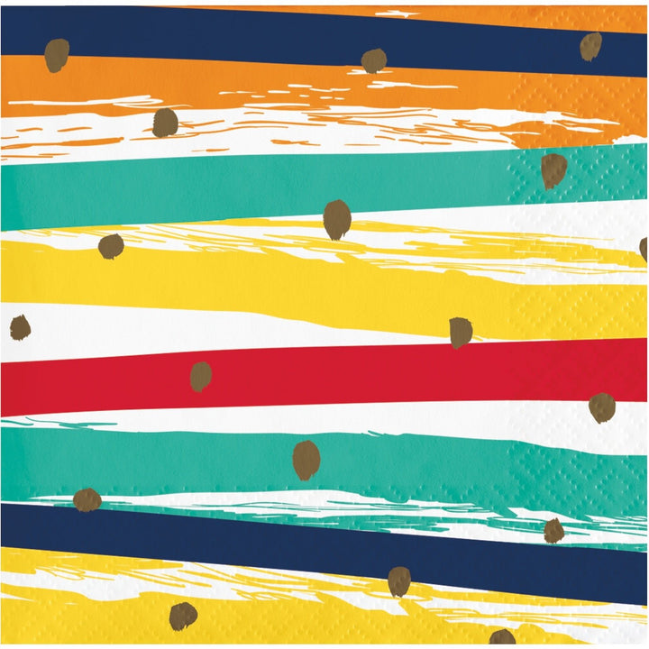 Birthday Stripes Beverage Napkins, 16ct - JJ's Party House McAllen, TX