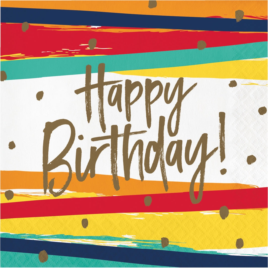 Birthday Stripes Lunch Napkins, 16ct - JJ's Party House McAllen, TX