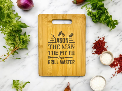 Personalized bamboo cutting board with the engraving 