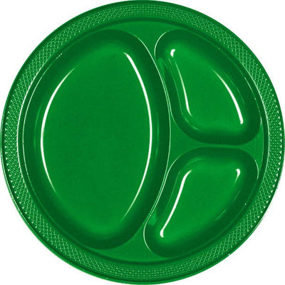 Festive Green Divided Plates 10.25'' 20ct