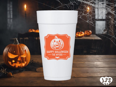 Happy Halloween Personalized Styrofoam Cups