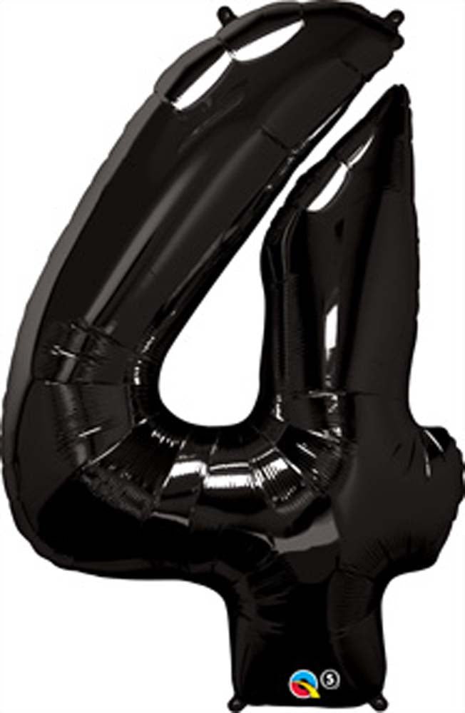 Black 4 Number Balloon 34'' - JJ's Party House: Custom Party Favors, Napkins & Cups