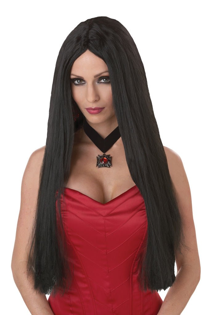 Black Long Flowing Wig 24" - JJ's Party House: Custom Party Favors, Napkins & Cups