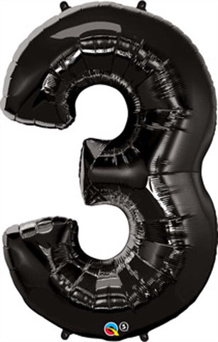 Black Number 3 Balloon 34'' - JJ's Party House: Birthday, Balloons & Custom Party Favors