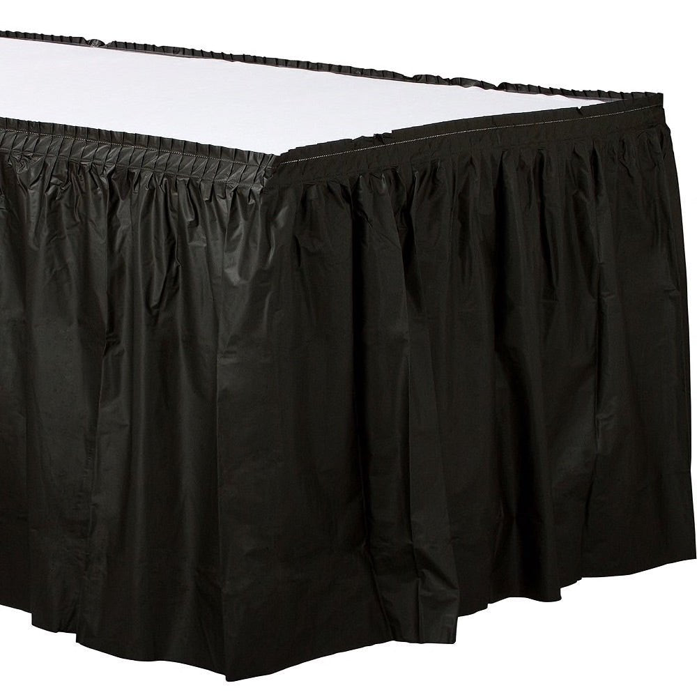 Black Tableskirt 29" x 14' - JJ's Party House: Custom Party Favors, Napkins & Cups