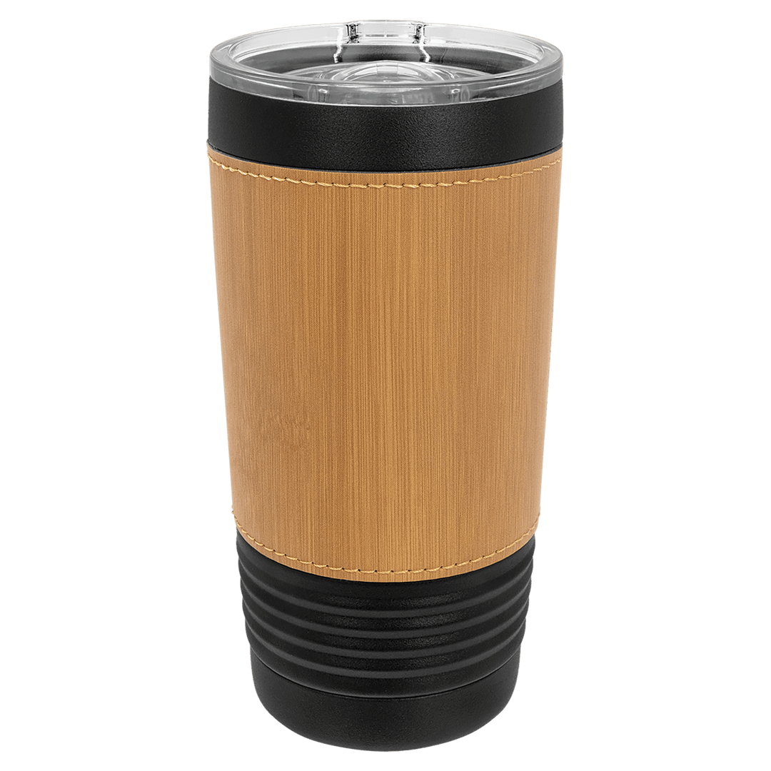 Black with BambooLeatherette Tumbler - JJ's Party House McAllen, TX