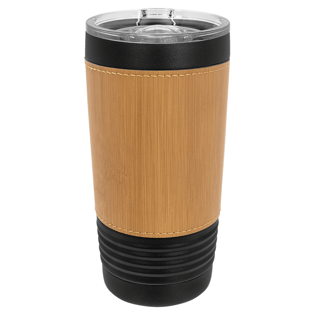 Black with BambooLeatherette Tumbler - JJ's Party House McAllen, TX