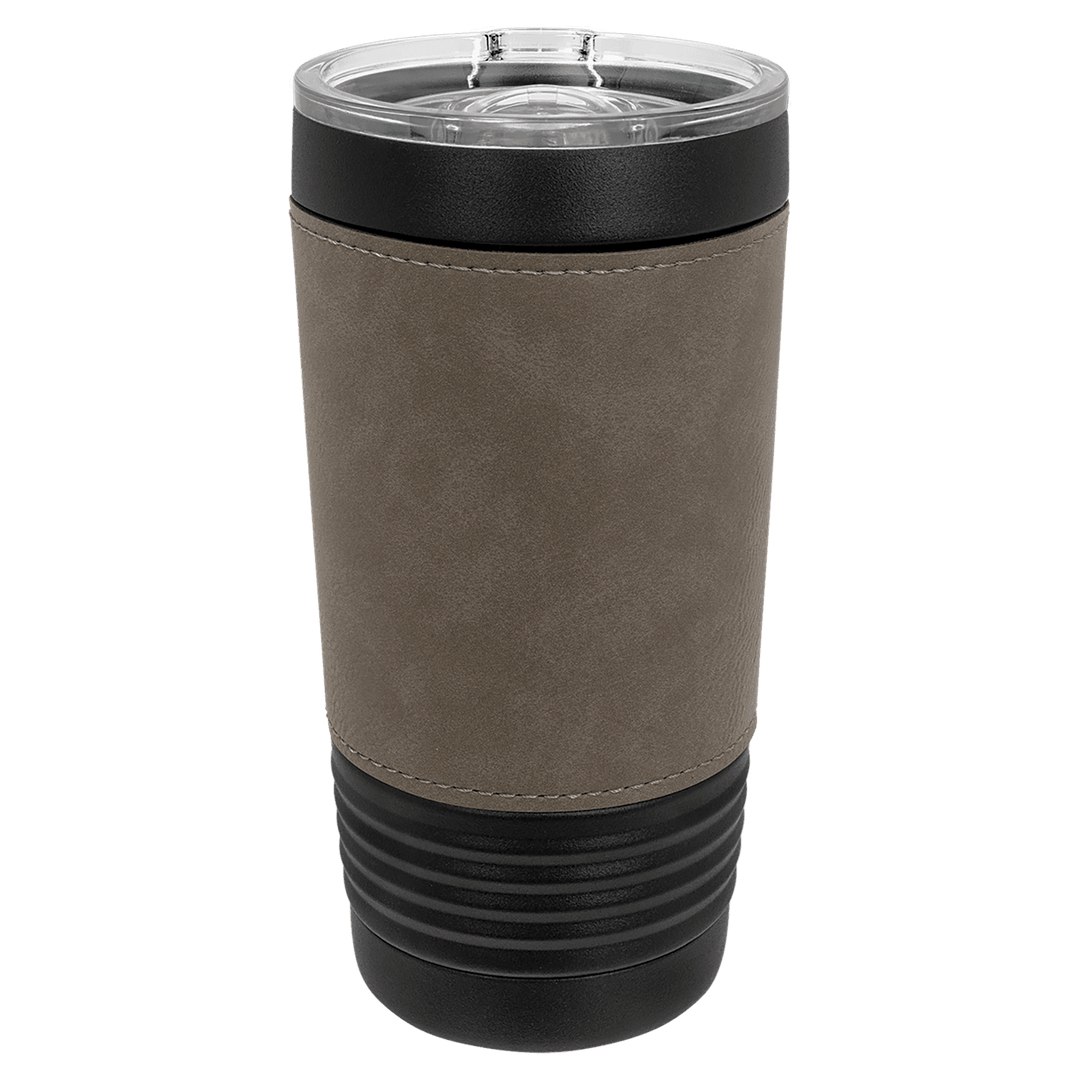Black with Grey Leatherette Tumbler - JJ's Party House McAllen, TX