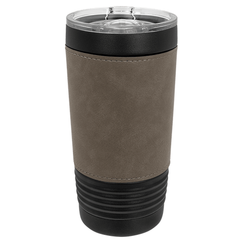 Black with Grey Leatherette Tumbler - JJ's Party House McAllen, TX
