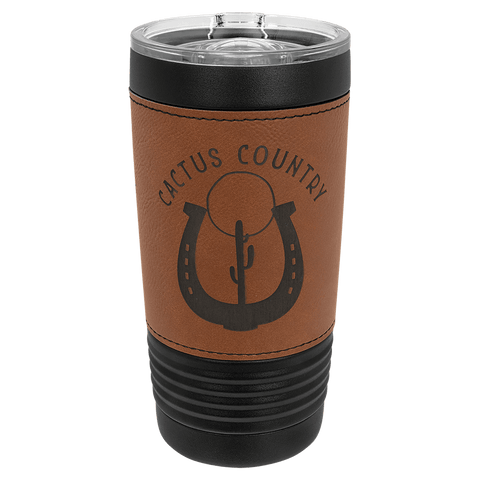 Black with Rawhide Leatherette Tumbler - JJ's Party House McAllen, TX
