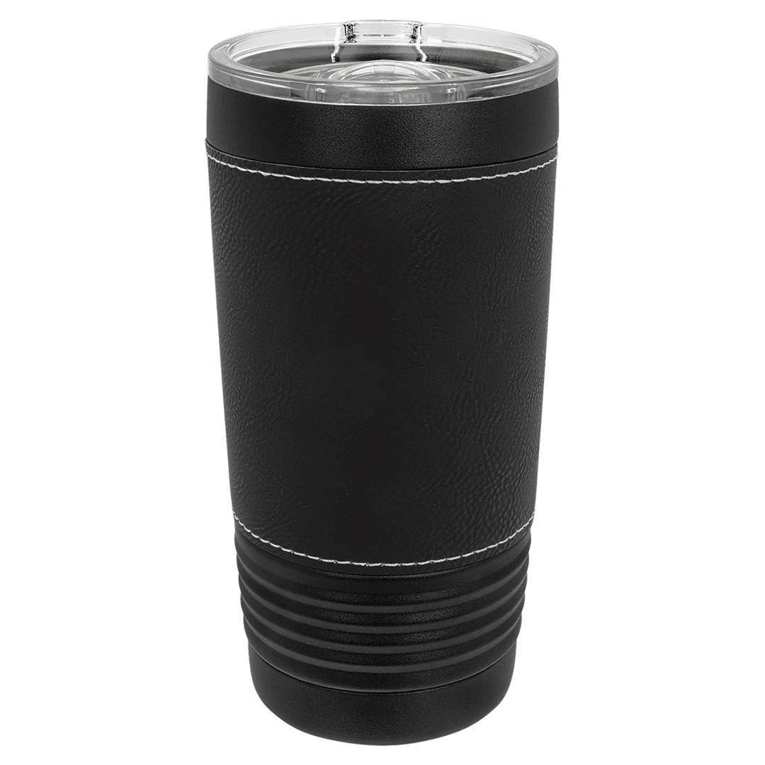 Black with Silver Leatherette Tumbler - JJ's Party House McAllen, TX