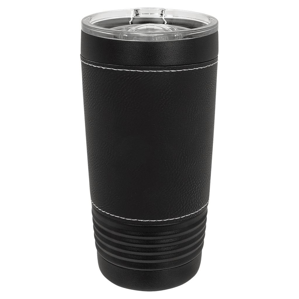 Black with Silver Leatherette Tumbler - JJ's Party House McAllen, TX