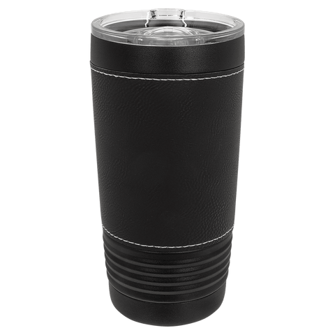 Black with Silver Leatherette Tumbler - JJ's Party House McAllen, TX