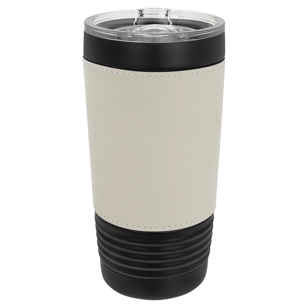 Black with Wihte Leatherette Tumbler - JJ's Party House McAllen, TX