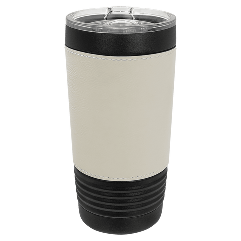 Black with Wihte Leatherette Tumbler - JJ's Party House McAllen, TX
