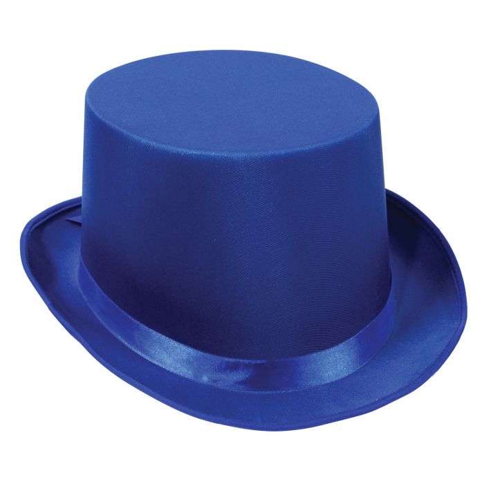 Blue Satin Sleek Top Hat - JJ's Party House: Custom Party Favors, Napkins & Cups