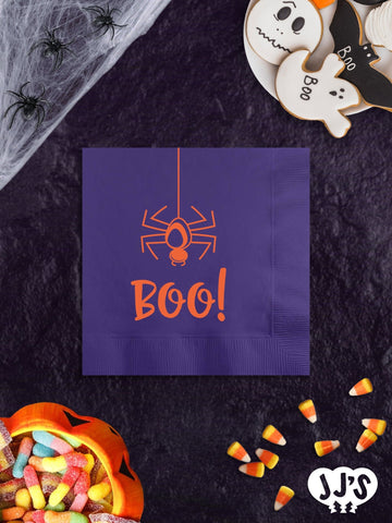 Boo Spider Personalized Halloween Napkins - JJ's Party House: Birthday, Balloons & Custom Party Favors