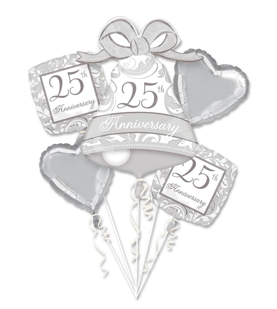 Bouquet Silver Scroll 25Th Ann - JJ's Party House: Birthday, Balloons & Custom Party Favors