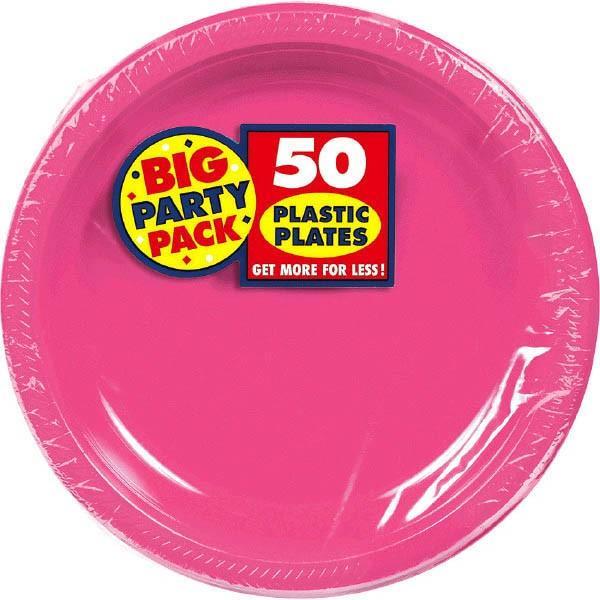 Bright Pink Dessert Plates 50c - JJ's Party House: Custom Party Favors, Napkins & Cups