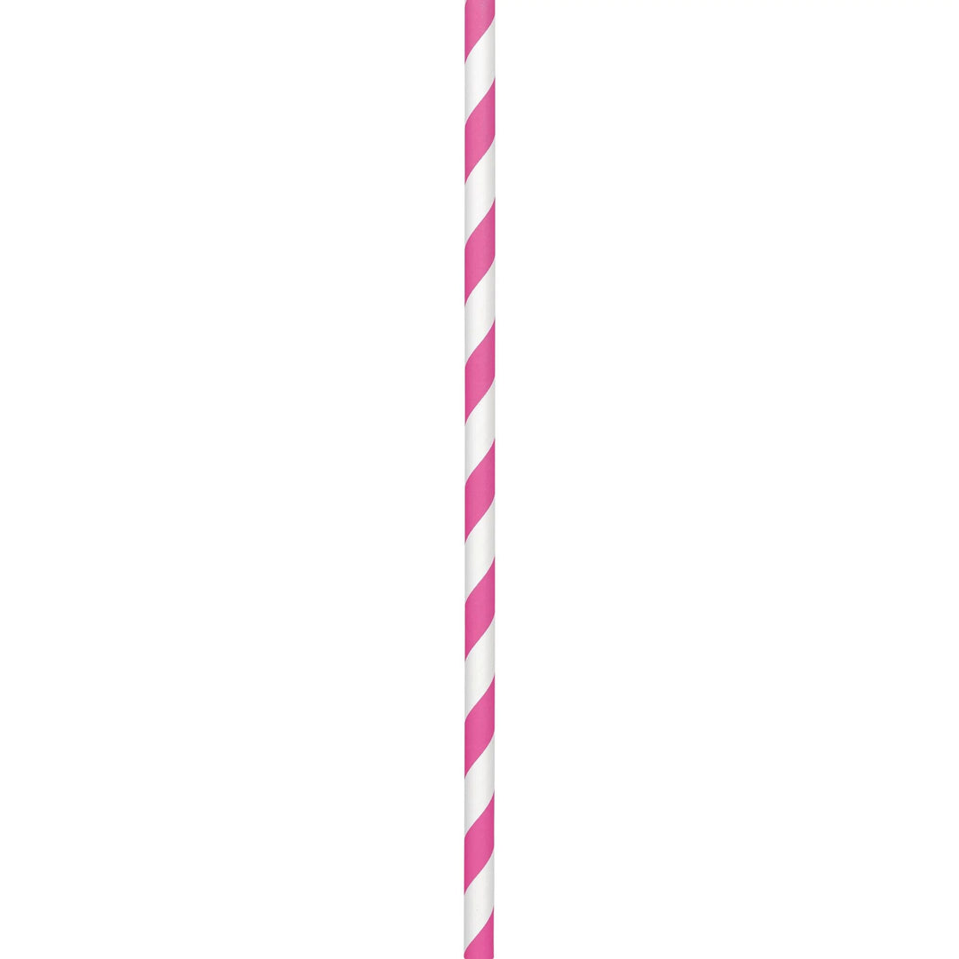 Bright Pink Paper Straws 48ct - JJ's Party House: Birthday, Balloons & Custom Party Favors