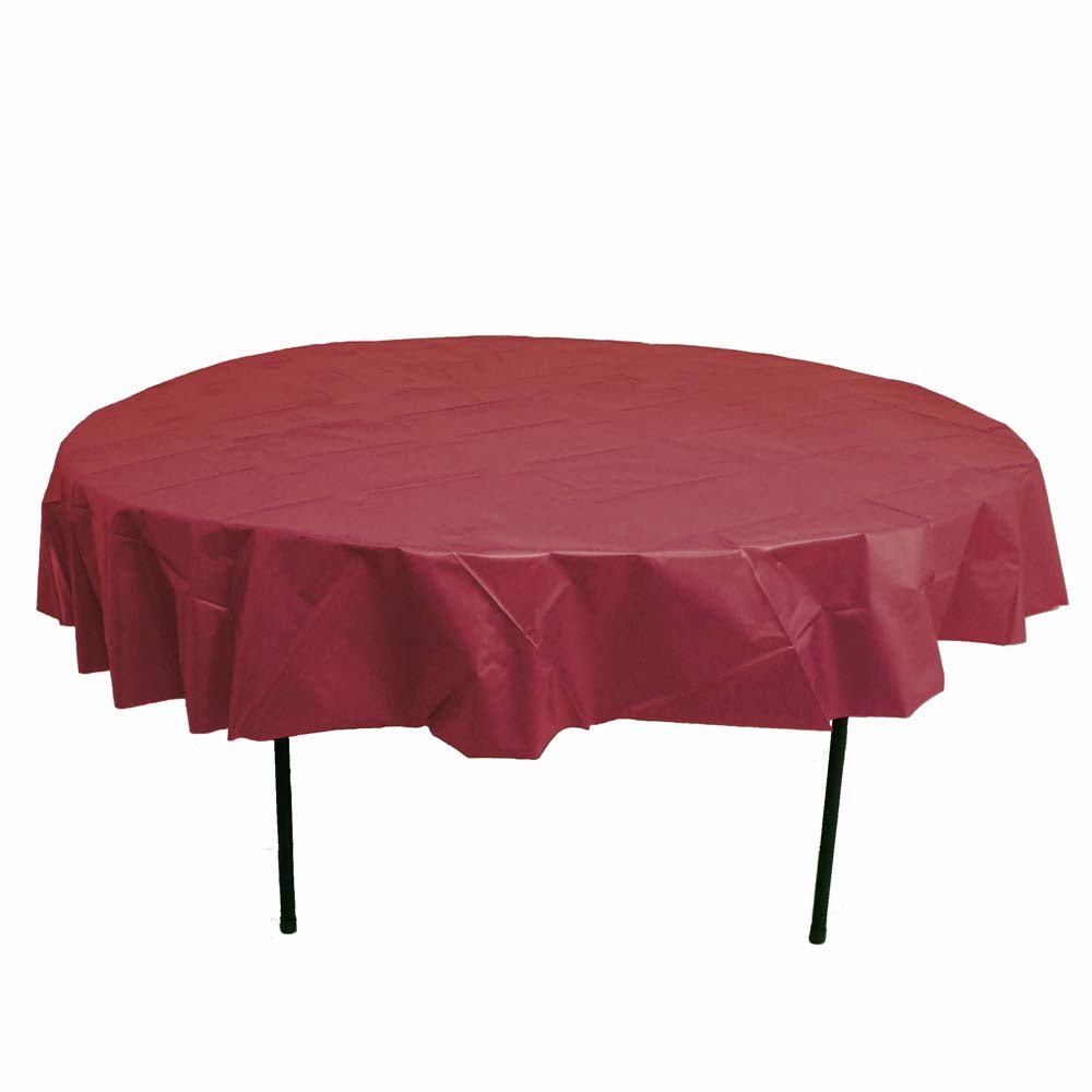 Bu-Burgundy 84" Round Plastic - JJ's Party House: Custom Party Favors, Napkins & Cups