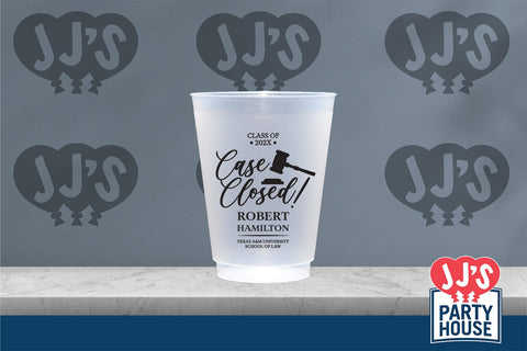 Case Closed Law School Graduation Flex Cups - JJ's Party House: Custom Party Favors, Napkins & Cups