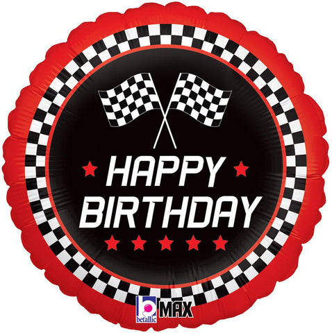 Checkered Flag Birthday Mylar Balloon 18