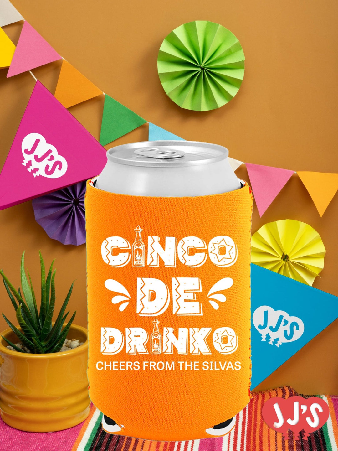 Cheers! Cinco de Drinko Custom Neoprene Can Coolers - JJ's Party House: Custom Party Favors, Napkins & Cups